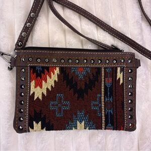Montana West Hazel Nut Leather Crossbody Bag
